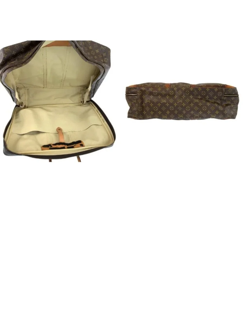 Louis Vuitton Monogram Sirius 55 Brown Gold Leather Boston